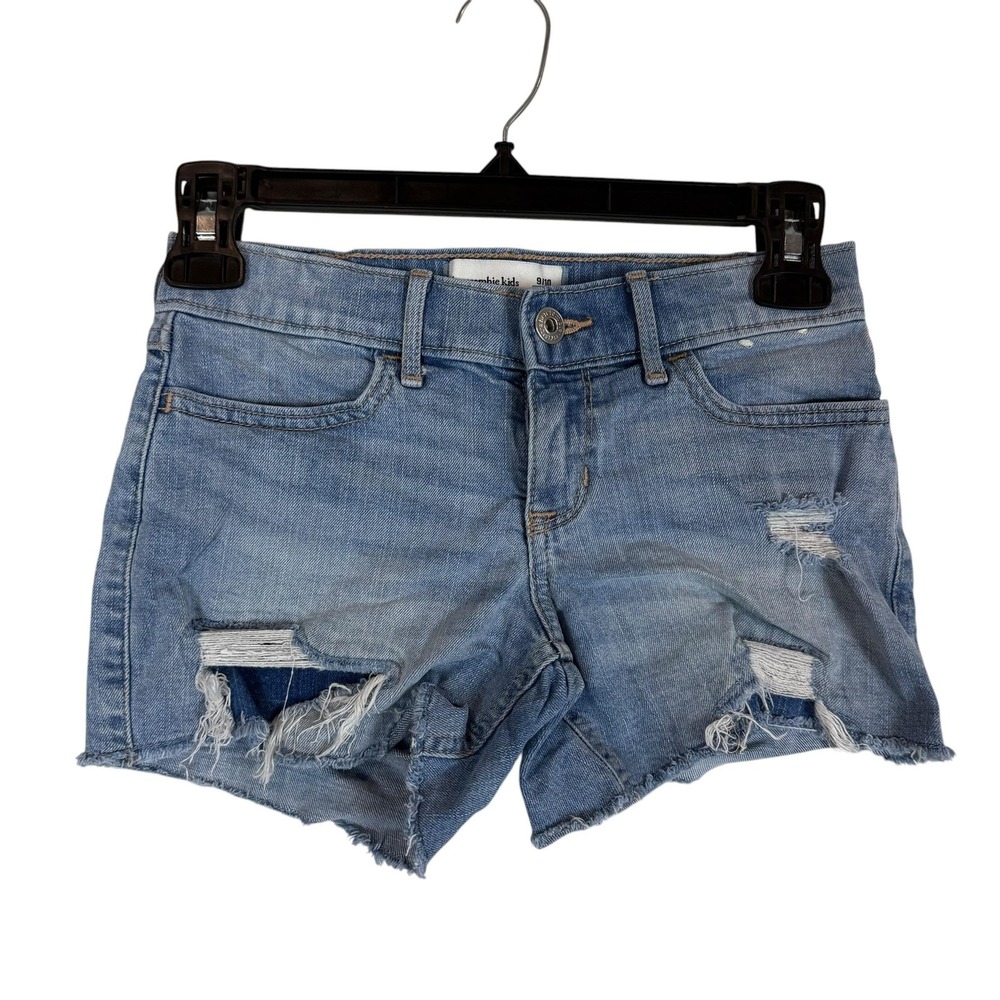 abercrombie kids Light Blue Distressed Denim Shorts
